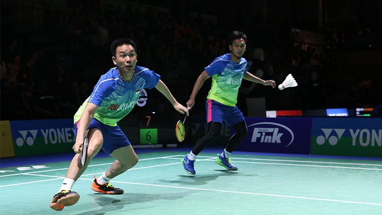 Pasangan Mohammad Ahsan/Hendra Setiawan. Copyright: © Humas PBSI