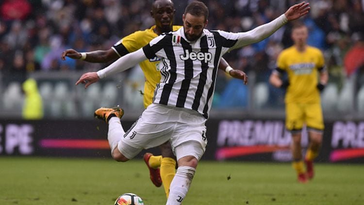 Gonzalo Higuain saat tampil membela Juventus melawan Udinese di pekan ke-28 Serie A Italia. Copyright: © Getty Images