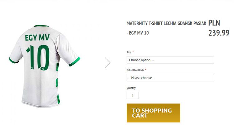 Harga jersey Egy Maulana Vikri di situs Lechia Gdansk. Copyright: © lechia.pl