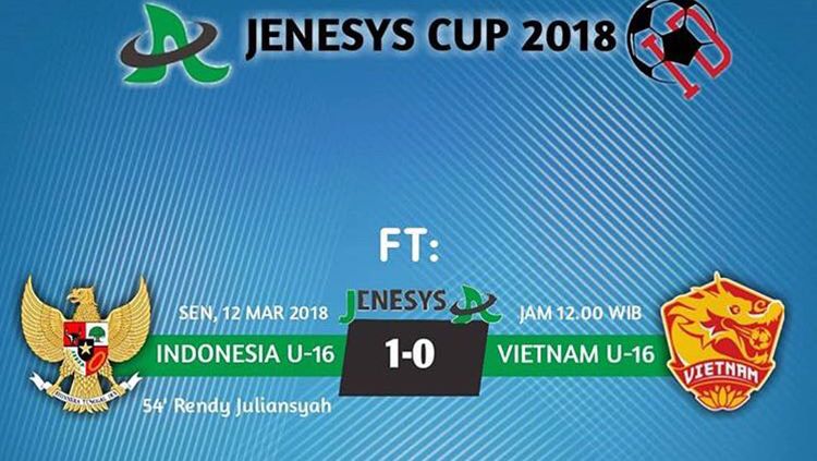 Hasil pertandingan Indonesia U-16 vs Vietnam. Copyright: © PSSI