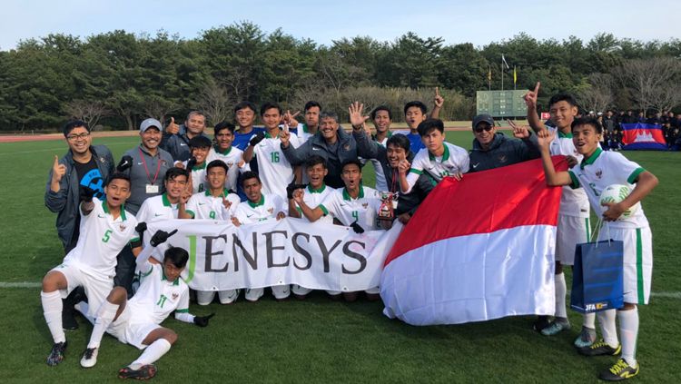 Timnas Indonesia U-16 jadi juara di turnamen Jenesys 2018. Copyright: © PSSI