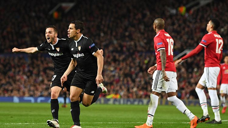 Ben Yedder merayakan gol pertamanya, pasca 87 detik masuk sebagai pemain pengganti. Copyright: © Getty Images