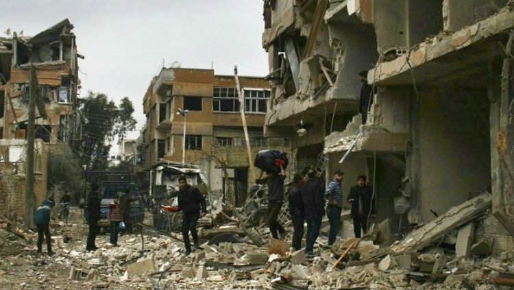 Ghouta Timur usai mengalami pemboman Copyright: &copy; Republika Online