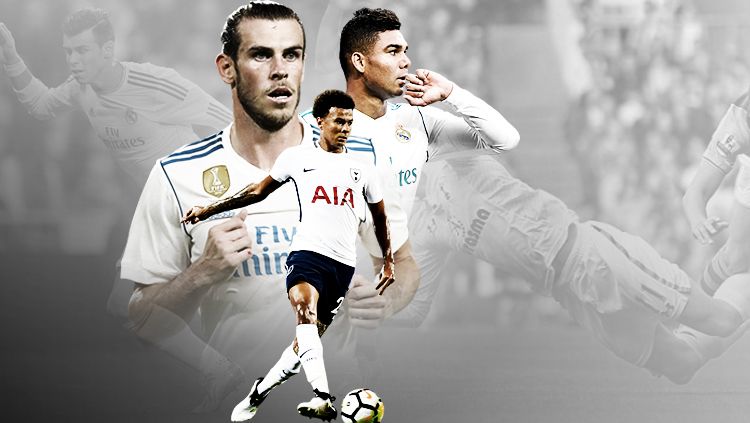 Casemiro, Dele Alli, dan Gareth Bale. Copyright: © INDOSPORT