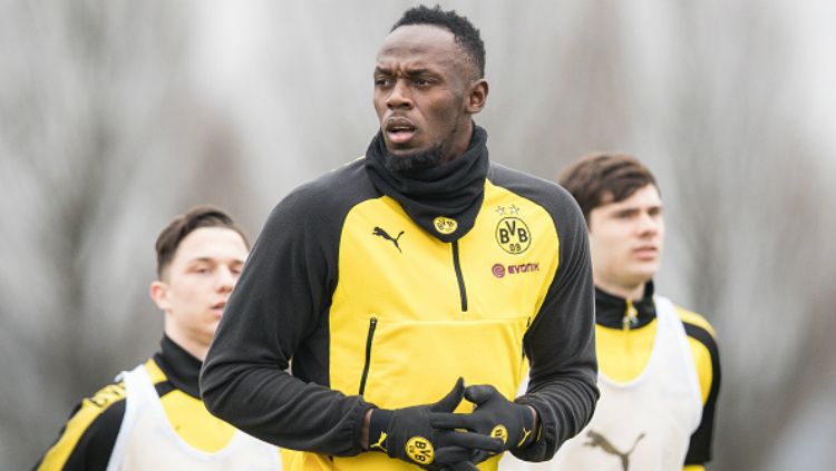 Usain Bolt ikut latihan Borussia Dortmund. Copyright: © INDOSPORT