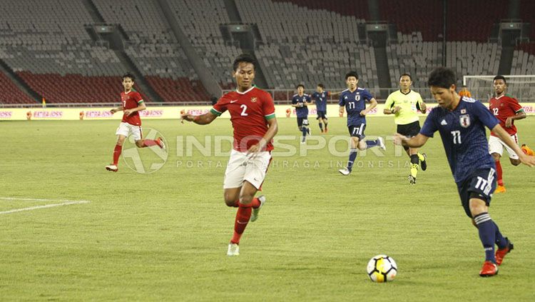 Timnas U-19 vs Jepang U-19. Copyright: © INDOSPORT/Abdurrahman Ranala