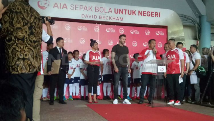 David Beckham menghadiri AIA Sepakbola untuk Negeri Copyright: © Annisa Hardjanti/INDOSPORT