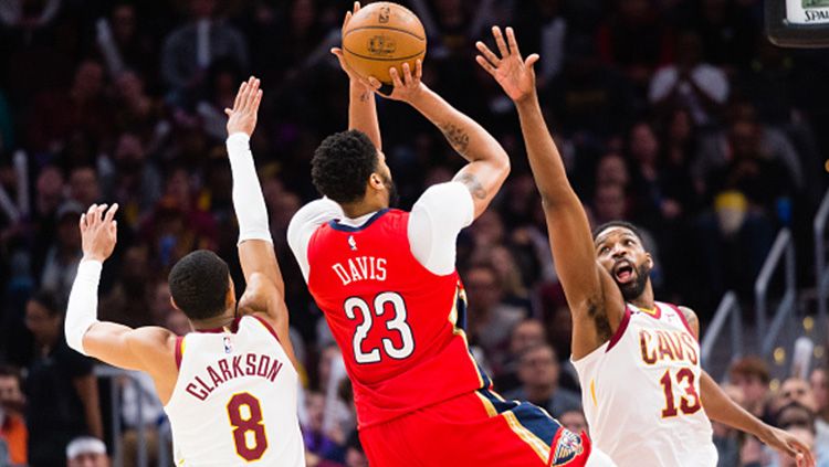 Situasi pertandingan New Orleans Pelicans vs Cleveland Cavaliers. Copyright: © Getty Images