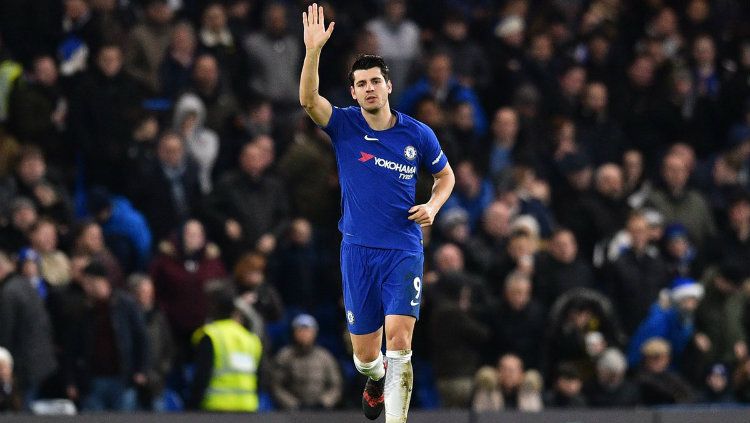 Alvaro Morata pencetak gol kedua Chelsea. Copyright: Â© INDOSPORT