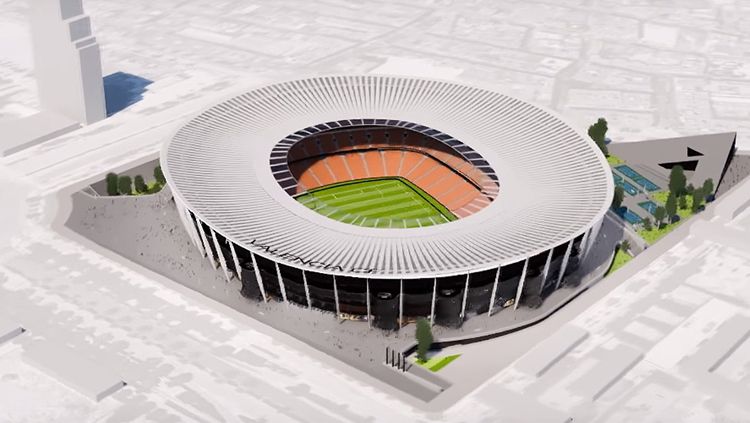 Desain Nou Mestalla kandang Valencia. Copyright: © stadiumdb.com