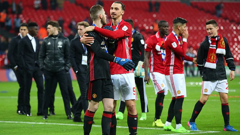 Zlatan Ibrahimovic dan David De Gea. Copyright: © Getty Images