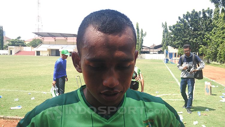 Pemain Persebaya Surabaya, Irfan Jaya. Copyright: Â© Fitra Herdian/INDOSPORT