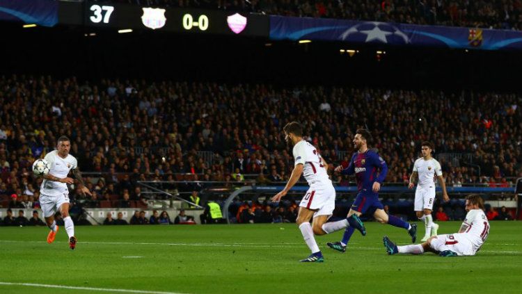 Barcelona vs AS Roma. Copyright: © INDOSPORT