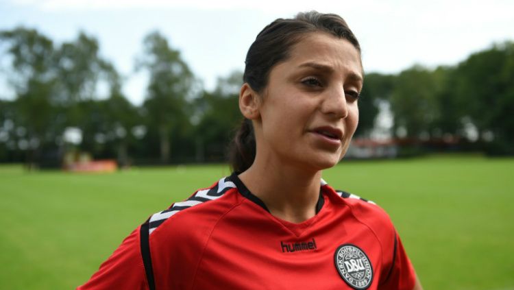Nadia Nadim dalam balutan seragam Timnas Denmark Copyright: &copy; Getty Images
