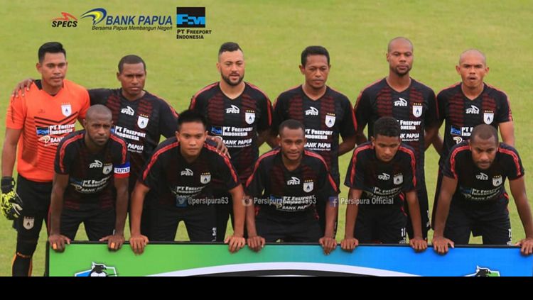 Aksi selebrasi pemain Persipura Jayapura. Copyright: Â© Twitter@Liga1Match