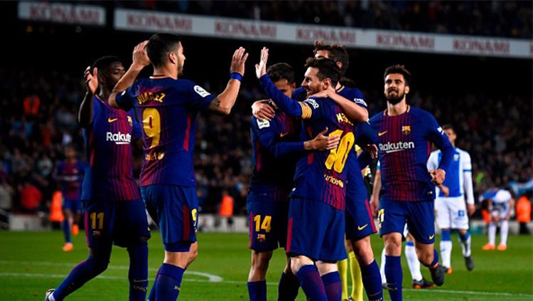 Barcelona berjarak 11 poin dari posisi kedua, Atletico Madrid. Copyright: © Getty Image