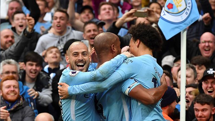 Selebrasi para pemain Man City. Copyright: © Getty Image