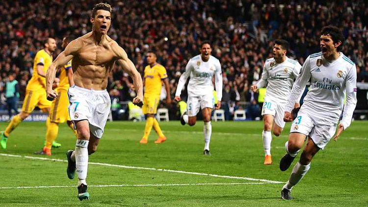 Cristiano Ronaldo berhasil membawa Real Madrid menuju semifinal Liga Champions setelah menang atas Juventus dengan skor 4-3. Copyright: © Getty Images