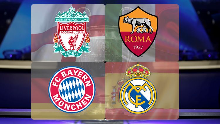 Liverpool, AS Roma, Bayern Munchen, dan Real Madrid. Copyright: © INDOSPORT