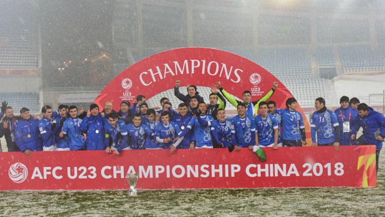 Timnas Uzbekistan, juara Piala AFC U-23 2018. Copyright: © Getty Images