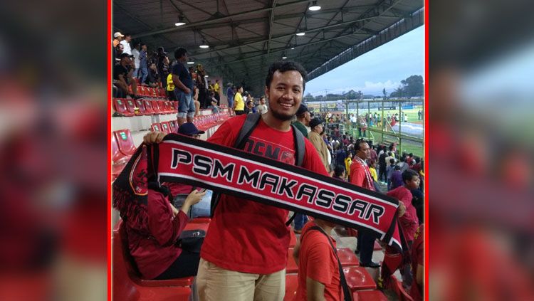 Andi Azhar, fans PSM Makassar. Copyright: © Wira Wahyu Utama/INDOSPORT