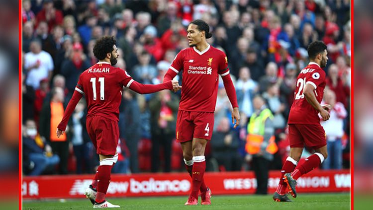 Mohamed Salah dan Virgil van Dijk, dua pemain bintang Liverpool. Copyright: © Getty Images