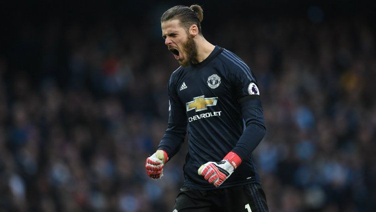 David de Gea menjadi salah satu pemain Liga Inggris yang diandalkan klubnya, Manchester United, pada era 2010-an. Copyright: © Getty Images