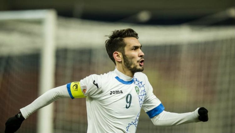 Striker penyerang Uzbekistan U-23, Zabikhillo Urinboev. Copyright: © Getty Images