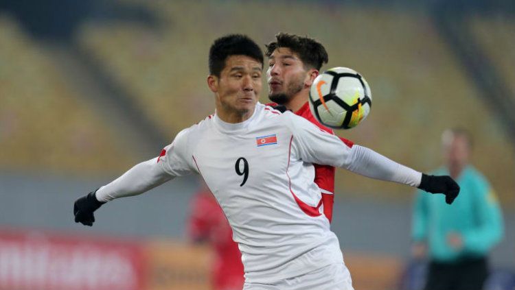 Striker Timnas Korea Utara, Kim Yu-song. Copyright: © Getty Images