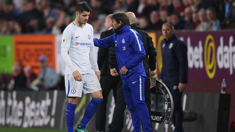 Alvaro Morata dan Antonio Conte. Copyright: © INDOSPORT