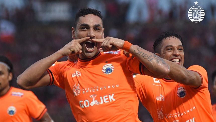 Jaimerson da Silva merayakan golnya ke gawang PSIS Semarang. Copyright: © media persija