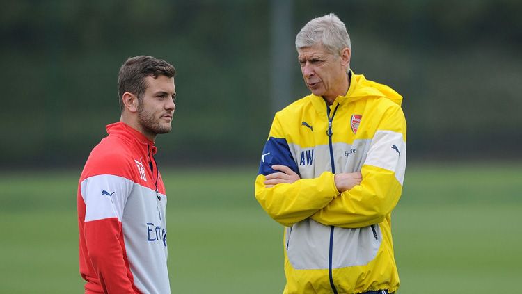 Jack Wilshere dan pelatih legendaris Arsenal, Arsene Wenger Copyright: © Sky Sports