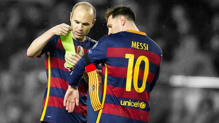 Lionel Messi memecahkan tradisi Barcelona demi Andres Iniesta, bukti ketidakegoisan La Pulga. Copyright: © Getty Image