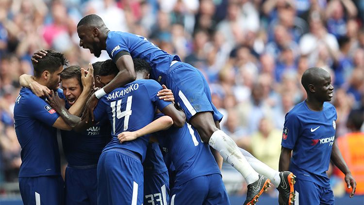 Selebrasi skuat Chelsea. Copyright: © Getty Image