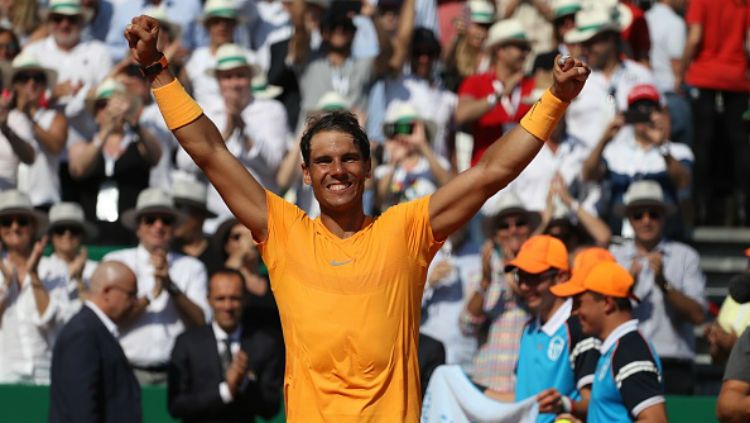 Rafael Nadal selebrasi. Copyright: © Getty Image