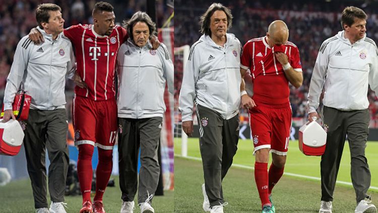 Arjen Robben dan Jerome Boateng alami cedera. Copyright: © Getty Images