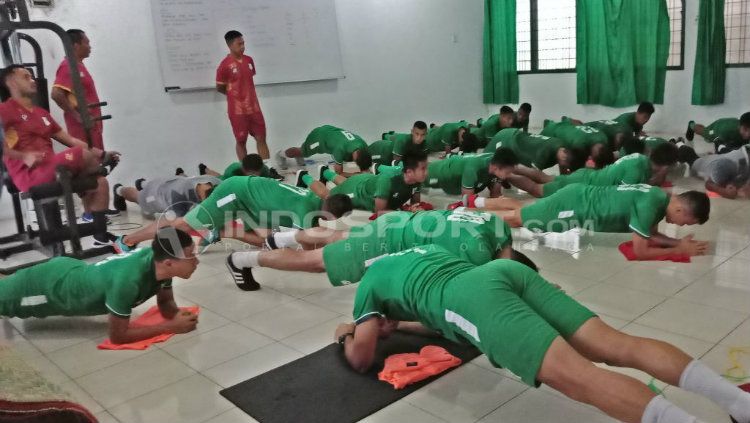 Latihan tertutup skuat PSMS Medan. Copyright: © Kesuma Ramadhan/INDOSPORT