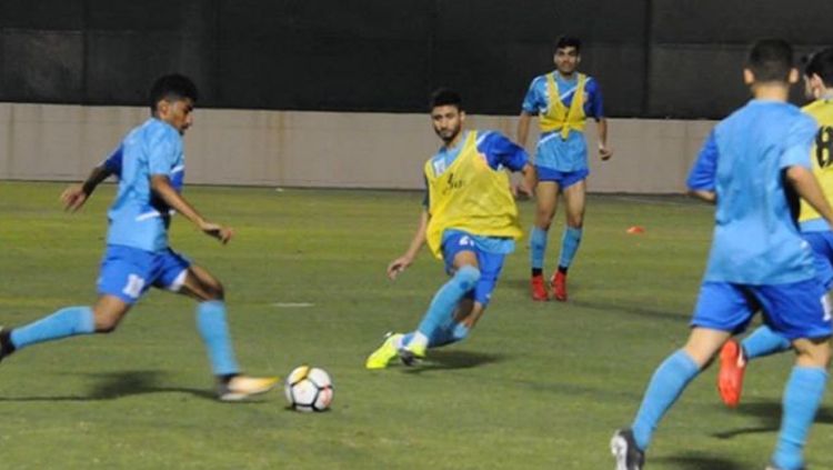 Situasi latihan Timnas Bahrain U-23. Copyright: © Bahrain Football Association