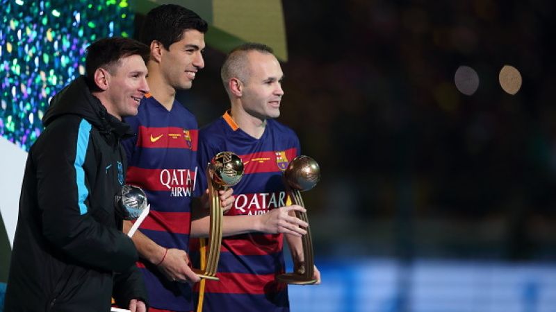 Lionel Messi, Luis Suarez, Andres Iniesta Copyright: © Getty Images