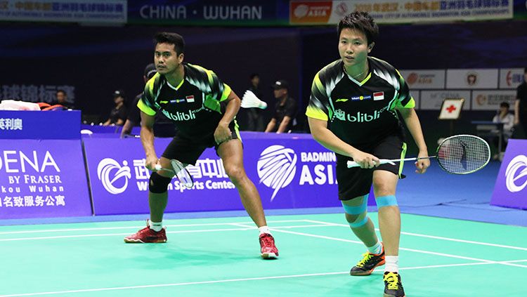 Tontowi Ahmad/Liliyana Natsir di ajang Badminton Asia Championships 2018. Copyright: Â© HUMAS PBSI