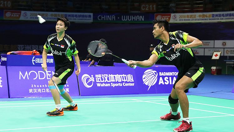 Tontowi Ahmad/Liliyana Natsir di ajang Badminton Asia Championships 2018. Copyright: Â© HUMAS PBSI