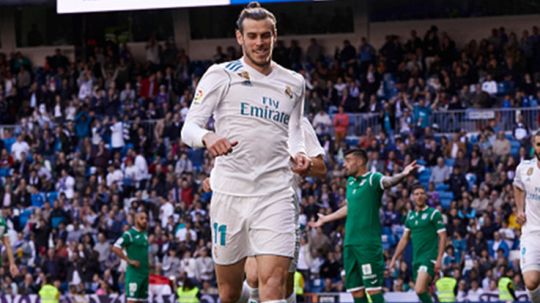 Gareth Bale merayakan gol yang dicetaknya ke gawang Leganes. Copyright: © Getty Image