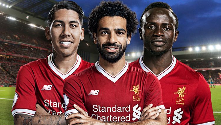 Trio Liverpool Firminho, Salah, dan Mane Copyright: © Sky Sports