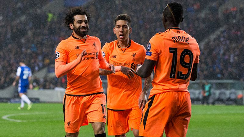 Mohamed Salah, Roberto Firmino, Sadio Mane. Copyright: © INDOSPORT