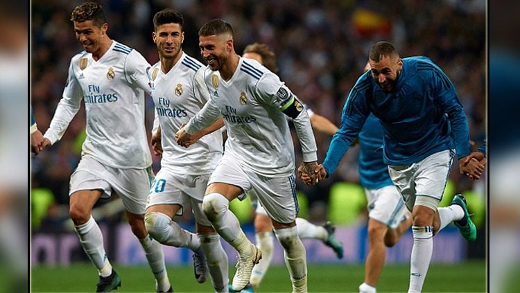 Selebrasi para pemain Real Madrid. Copyright: © INDOSPORT