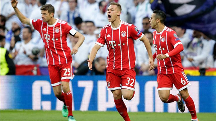 Joshua Kimmich membuka keunggulan lebih dulu untuk Bayern Munchen atas Real Madrid. Copyright: © INDOSPORT