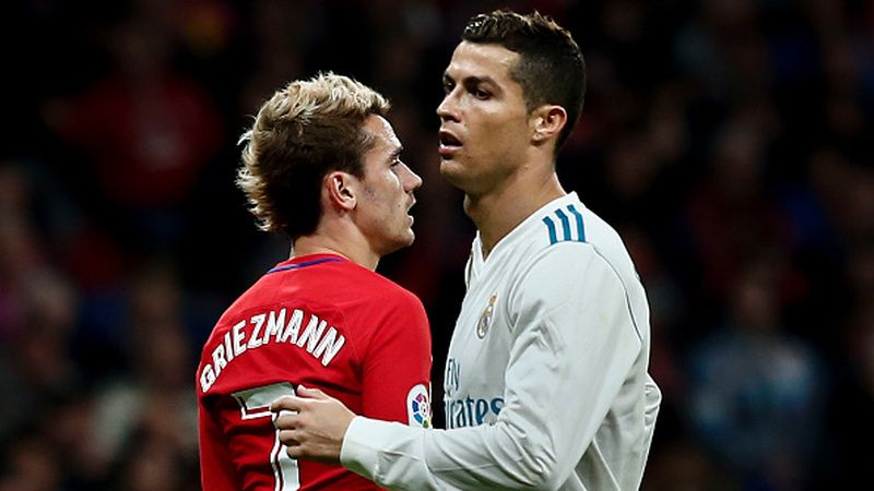 Bintang Real Madrid, Cristiano Ronaldo dan bintang Atletico Madrid, Antoine Griezmann. Copyright: © INDOSPORT