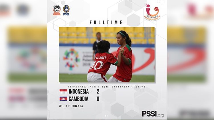 Timnas U-16 Putri kalahkan Kamboja. Copyright: © Instagram@PSSI_fai
