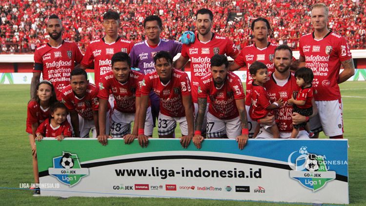 Skuat Bali United pada laga Liga 1 2018. Copyright: © liga-indonesia.id