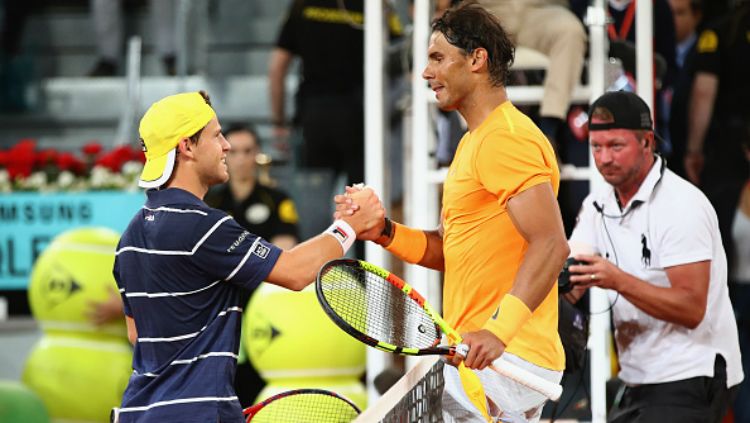 Rafael Nadal dan Diego Schwartzman. Copyright: © INDOSPORT
